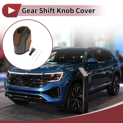 1Pc Gear Shift Knob Cover for Volkswagen Taos (2022–2023) Brown Black