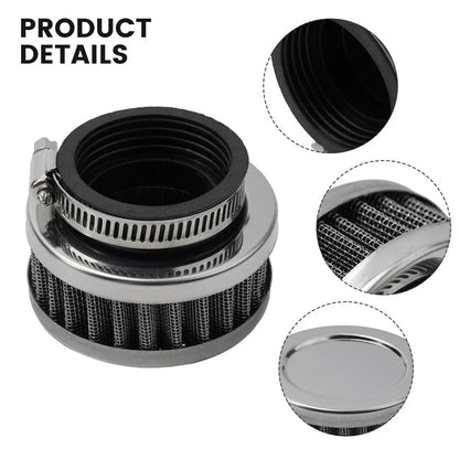 Air Filter Cleaner / 45MM Round Tapered Rubber Silver for Motorcycle