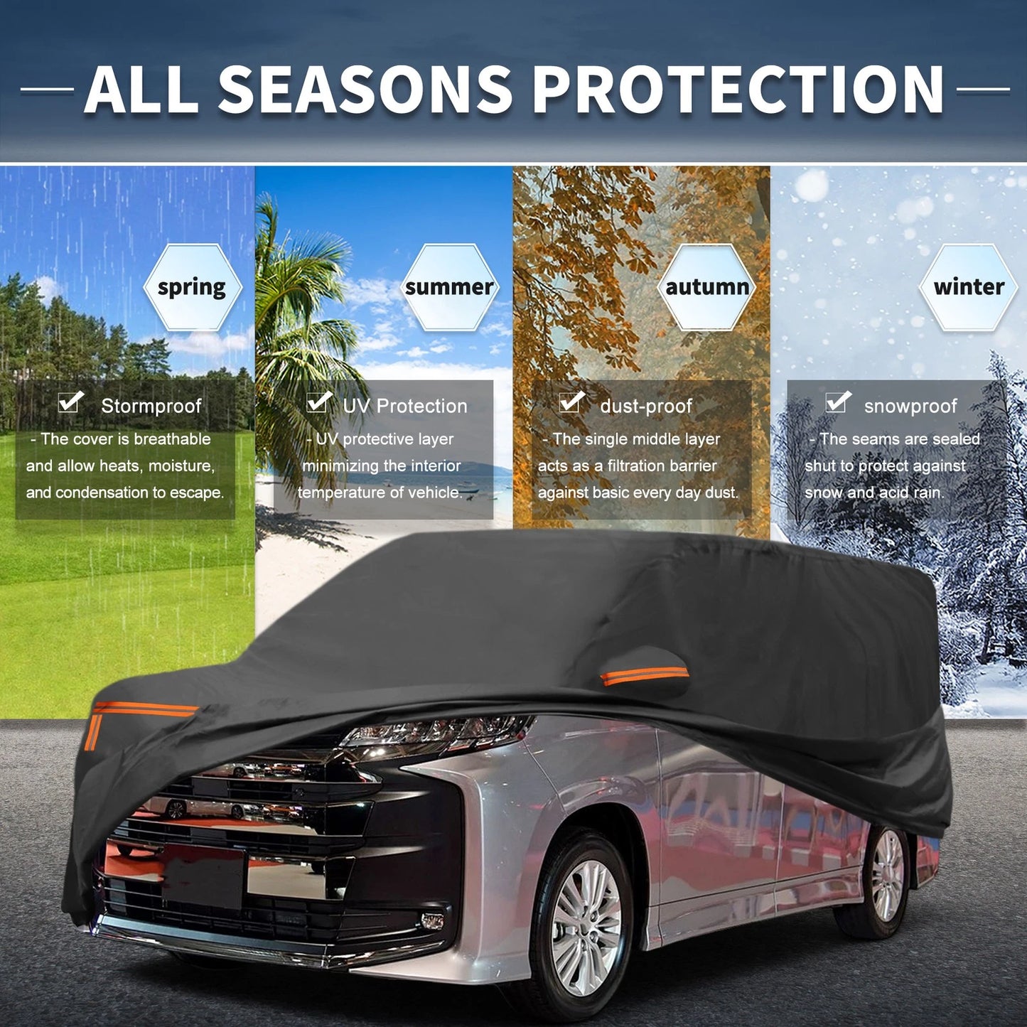 Waterproof Car Cover for Toyota Noah (2014–2023) - Aluminum Film, Zipper