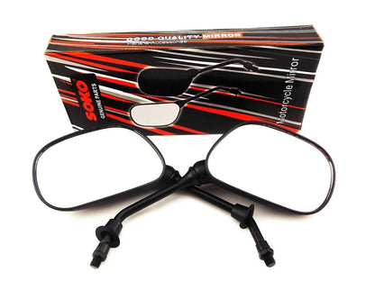 Black Oval Soko Rear View Mirrors for Suzuki GR650 (1983-1989)