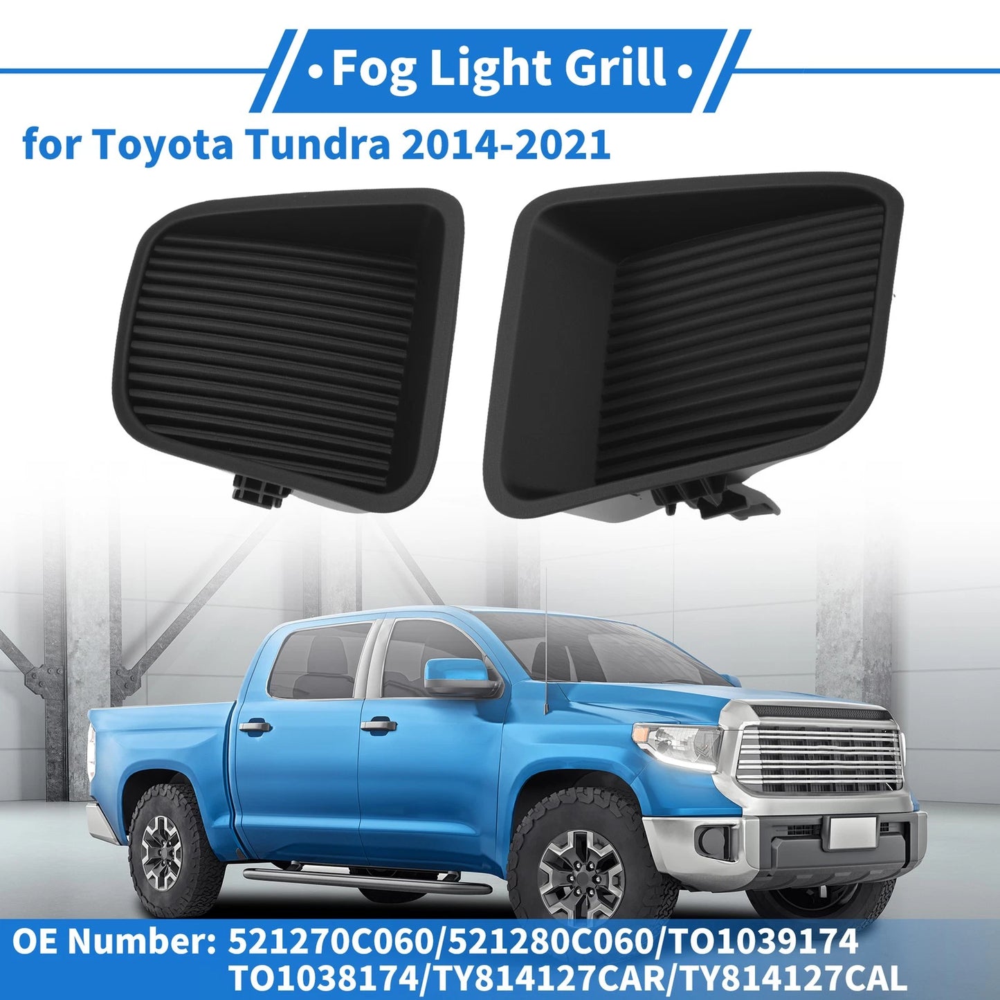 Set of 2 Fog Light Grilles No.521270C060 for Toyota Tundra