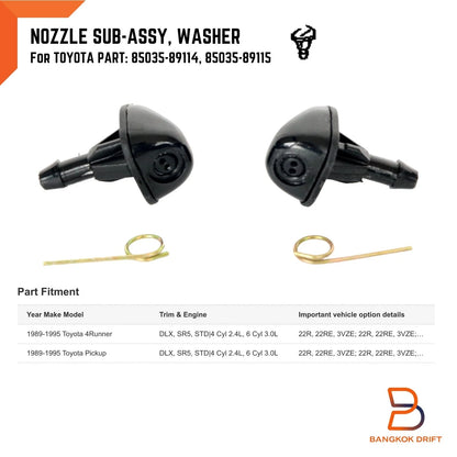Windshield Washer Nozzle Jet for Toyota Pickup LN80 LN105 LN147 LN167 (1984-1995)