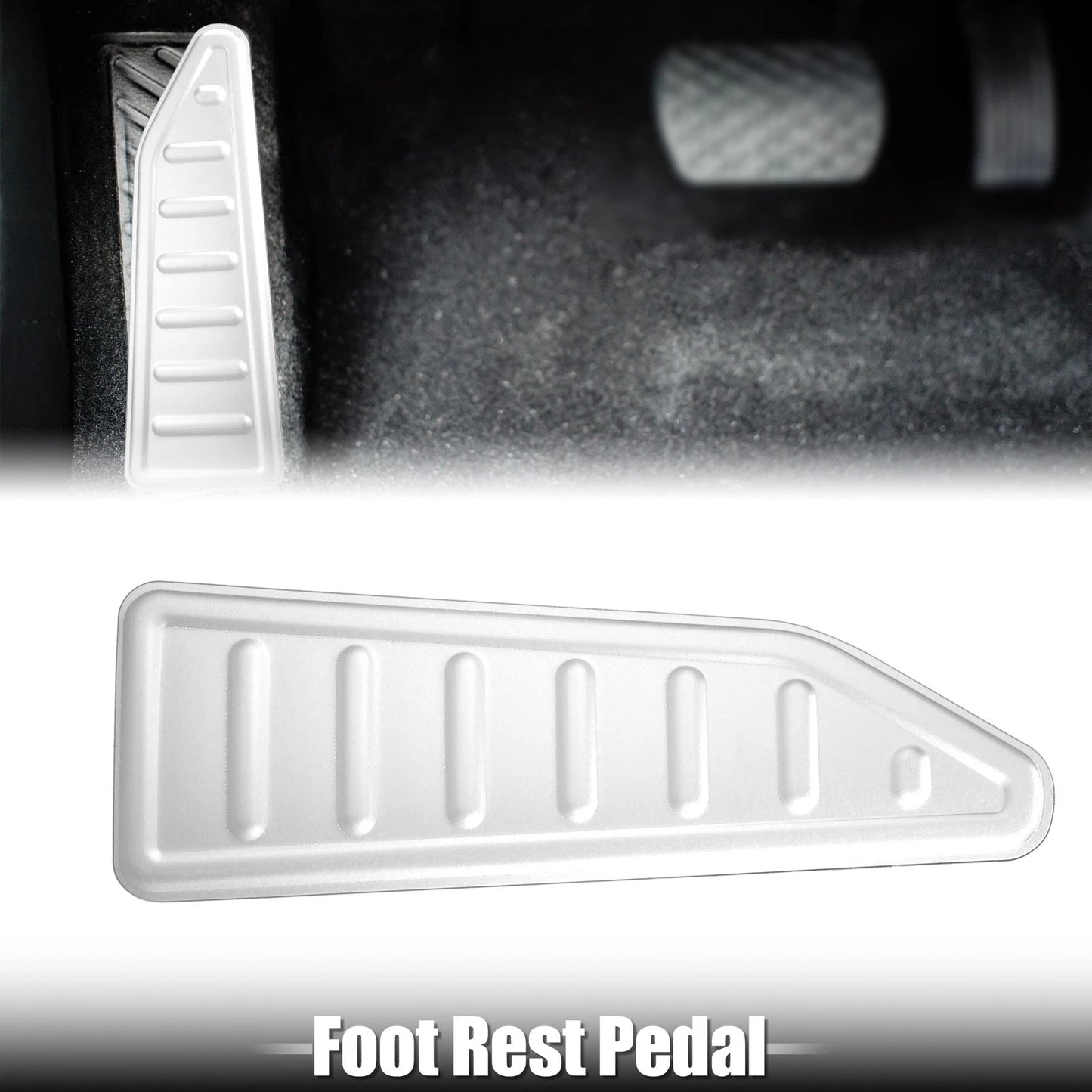 Foot Rest Pedal Pad Cover for Jeep Renegade (2015–2020) Silver Tone
