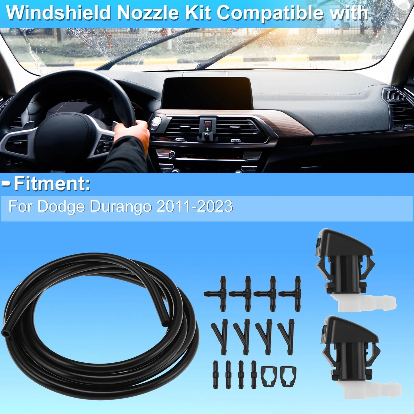 Windshield Washer Nozzle Kit for Dodge Durango (2011–2023) 68269108AA