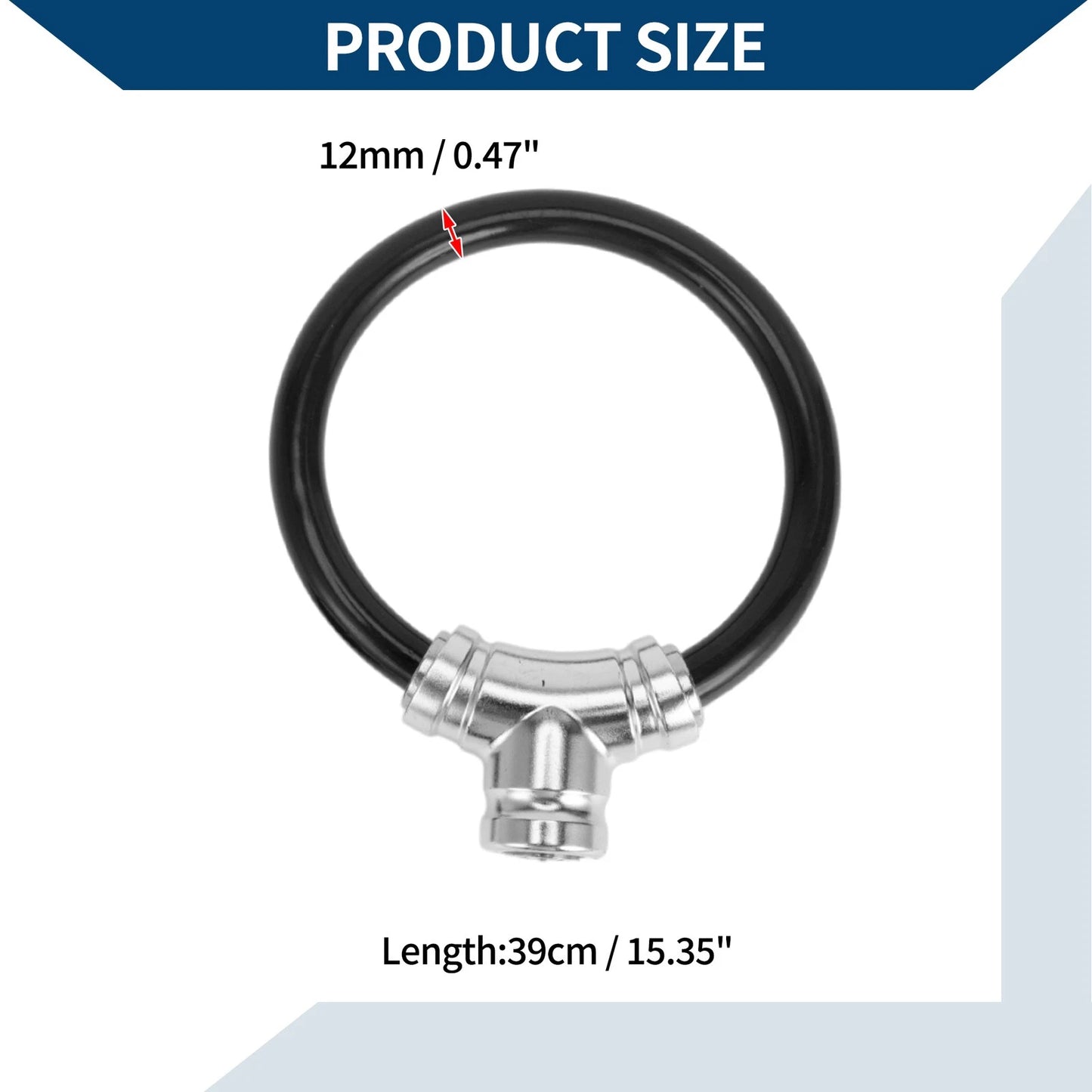 1 Pc Portable Anti-Theft Bicycle Lock Cable Ring Black