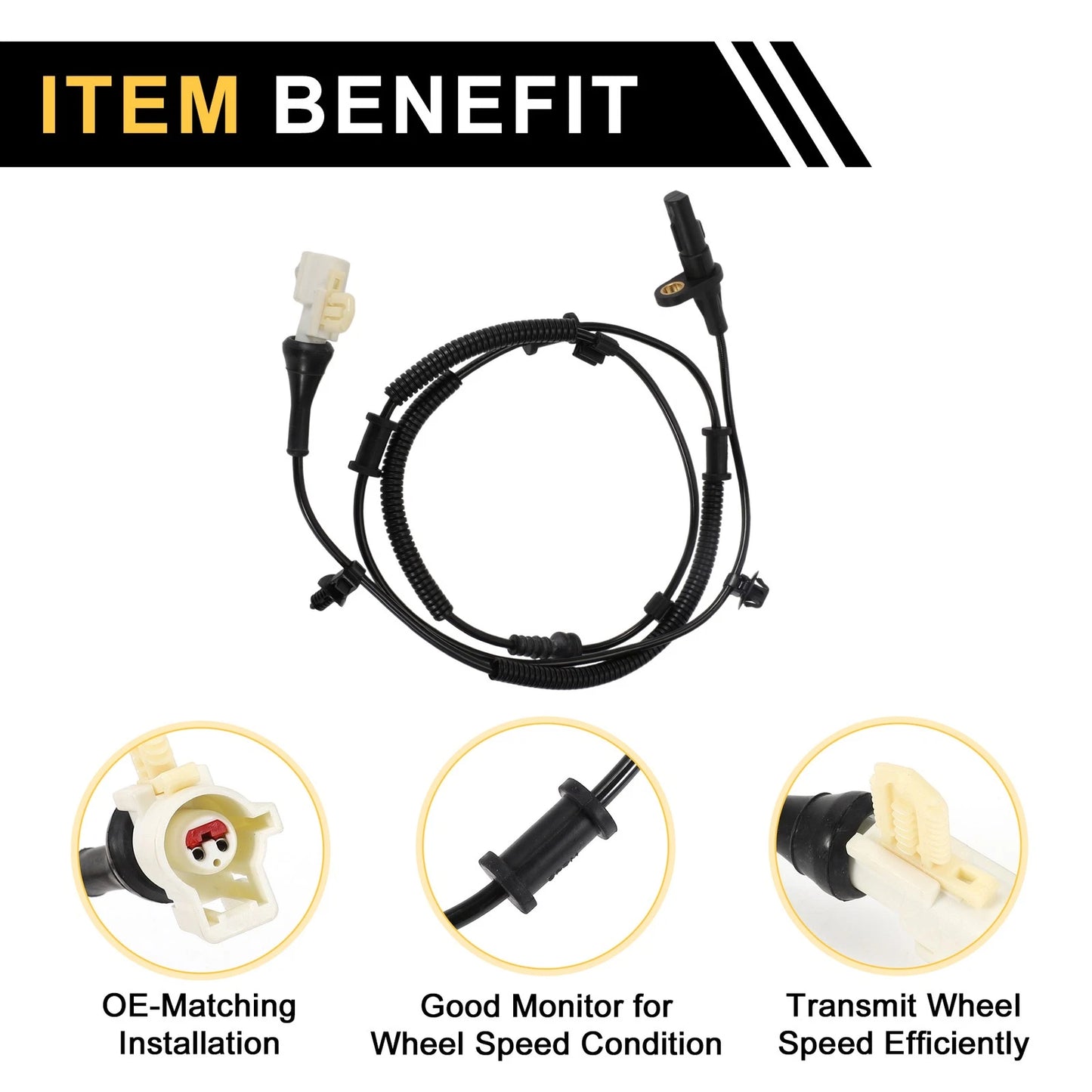 ABS Wheel Speed Sensor No.FL3Z2C190B for Ford F-150 (2010) 1 Pc Rear Left