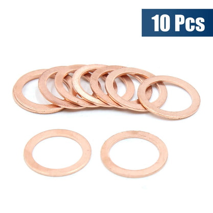 Set of 10 Copper Crush Washers M16 x 21.5mm x 1mm Sealing Gaskets