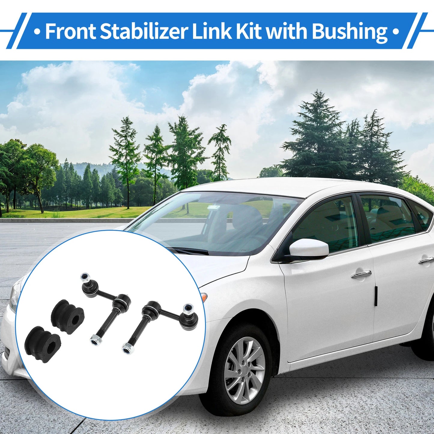 Front Stabilizer Bar Links Set of 2 with Bushings for Nissan 370Z (2009–2020) No.K750193