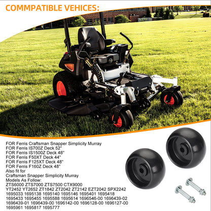 2X Deck Wheels Kit for Ferris Simplicity Snapper Pro (1500)