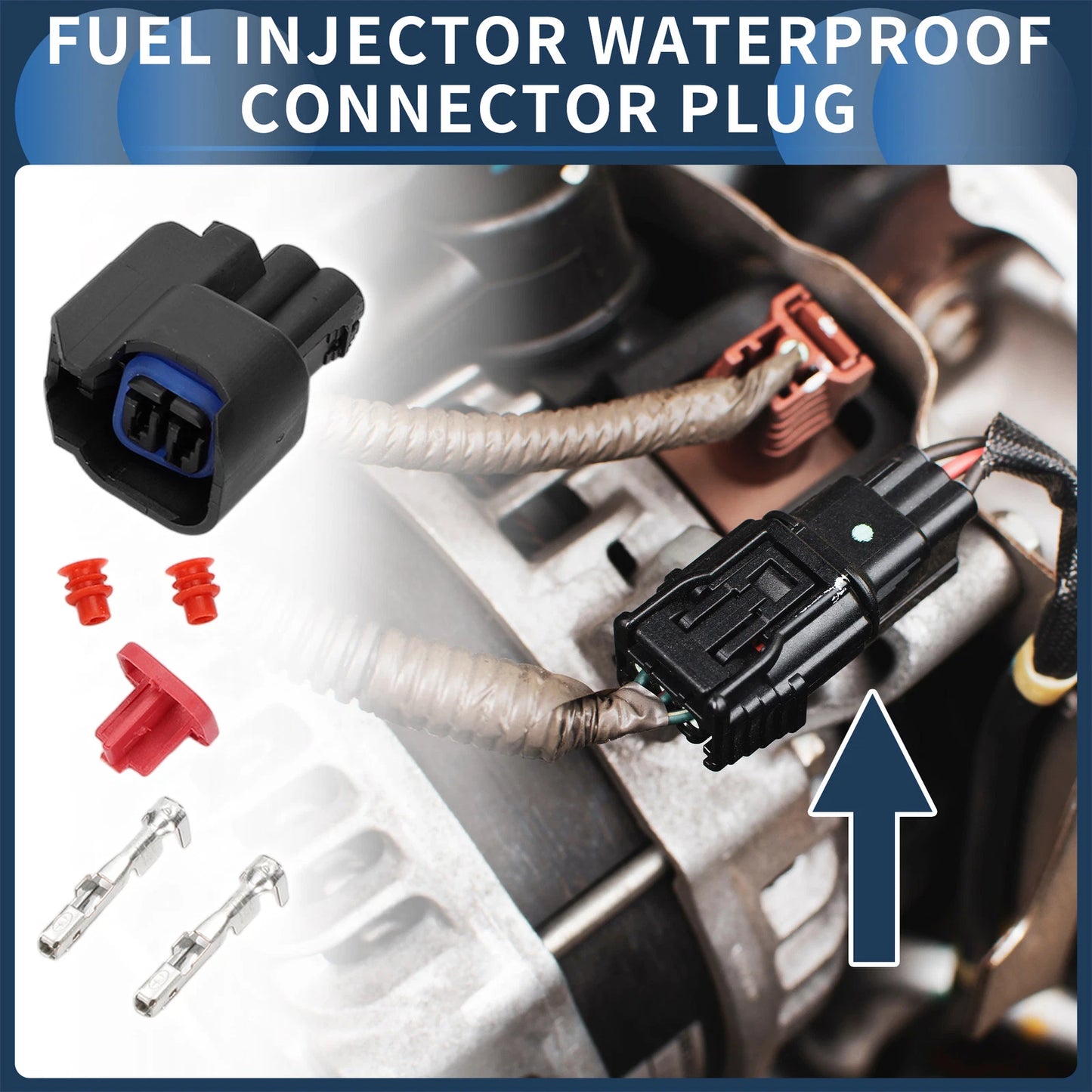 2 Pin Fuel Injector Waterproof Connector Plug for Chevrolet