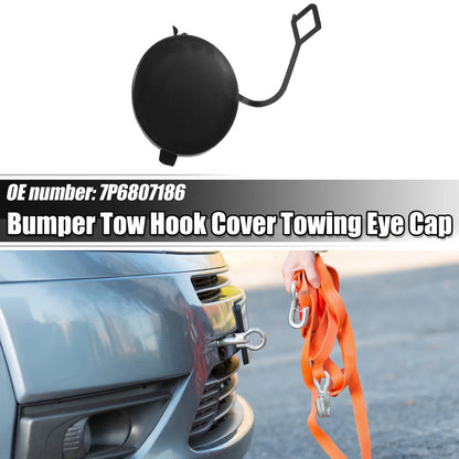 Front Right Tow Hook Cover for Volkswagen Touareg (2004–2010) - Black