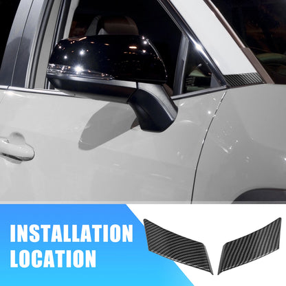 Carbon Fiber Pattern Front Door Window A Pillar Cover Trim for Toyota RAV4 (2019–2023)