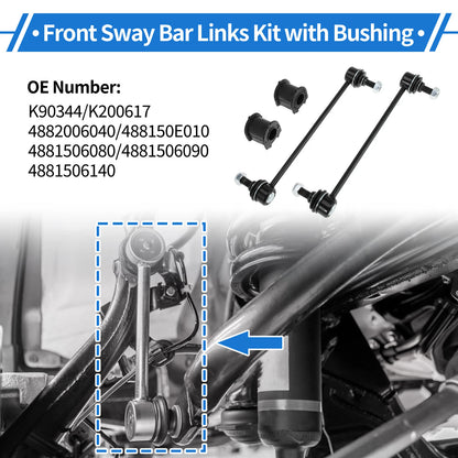 Set of 2 Front Stabilizer Bar Links with Bushings for Toyota Camry  No.K90344