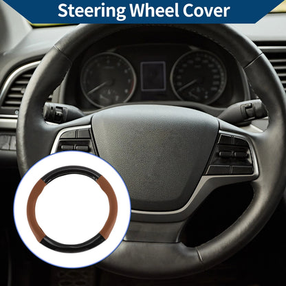 Steering Wheel Cover   - PU Leather, 14.96"
