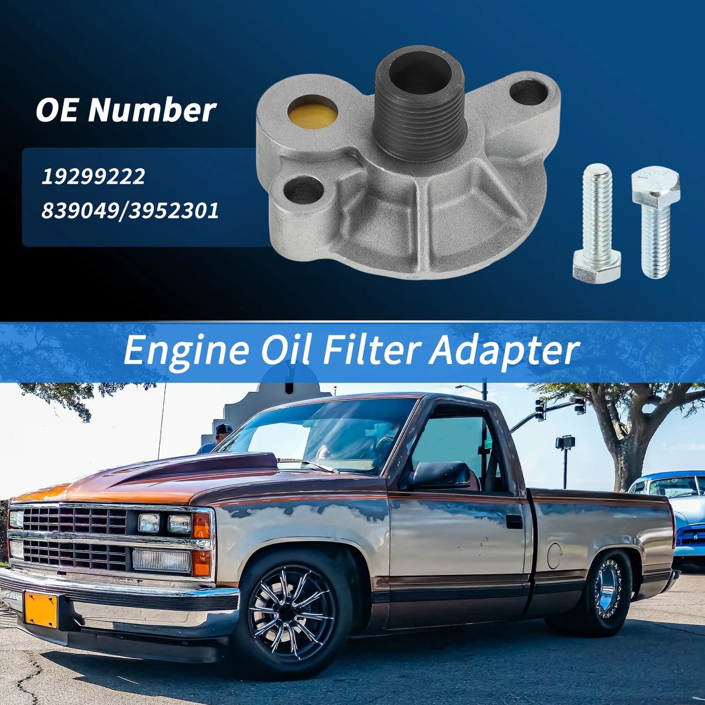 Engine Oil Filter Adapter for Chevy 283 305 327 350 383 396 (1960–1990)