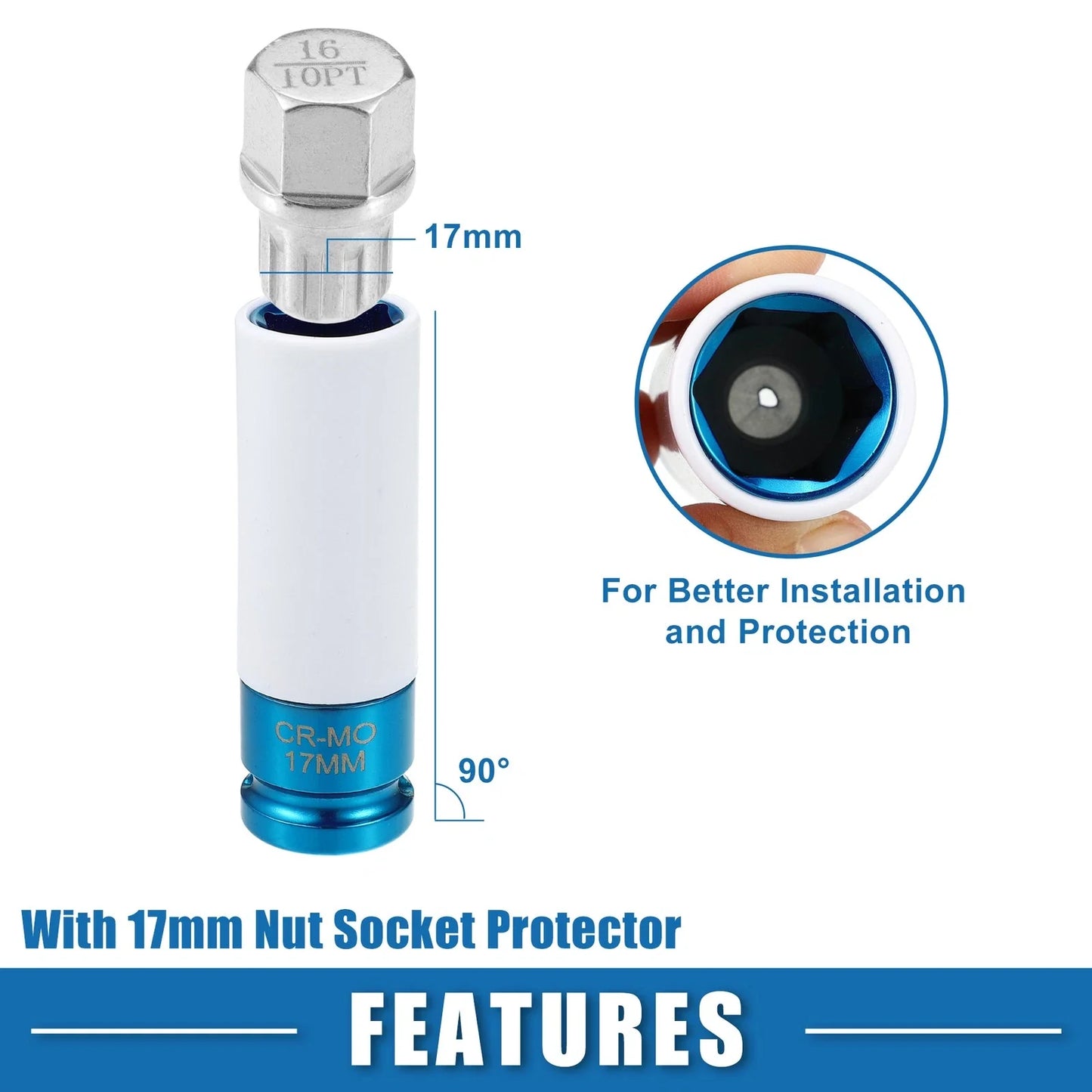 Wheel Lock Lug Nut Set with Socket Protector for BMW