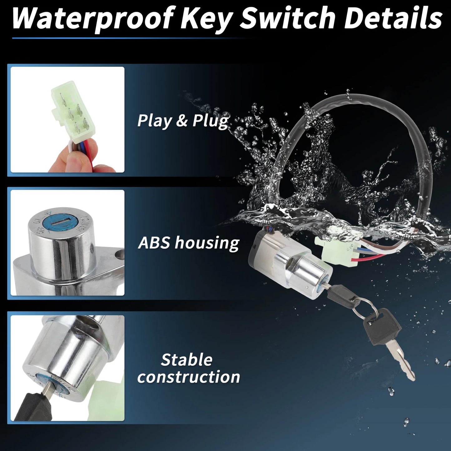 Ignition Key Switch No.270050032 for Kawasaki Vulcan 500 LTD 800 Classic (1996–2001)