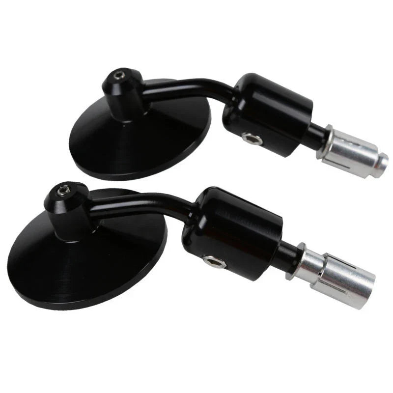 End Rearview Mirrors 3" Round 7/8" Handlebars for Harley