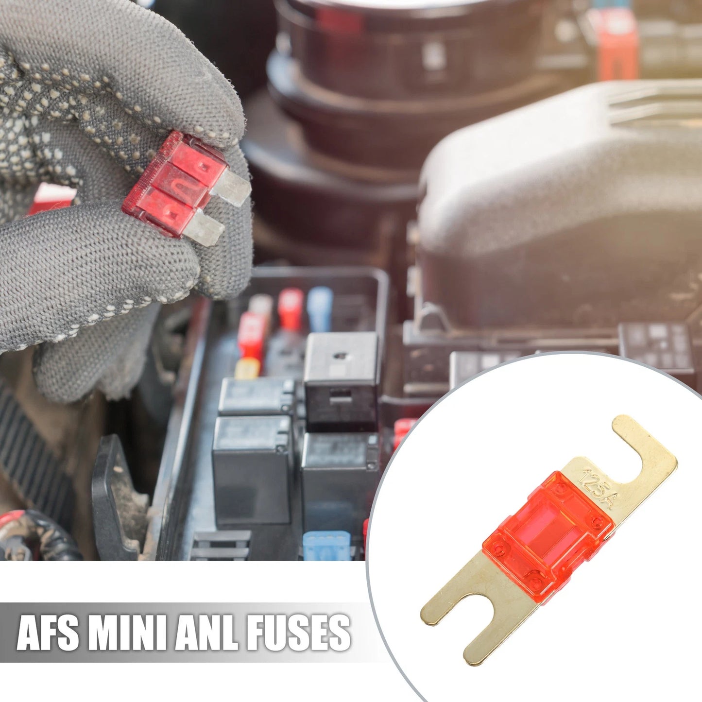 6pcs 125A AFS Mini ANL Fuse for Car Truck Motorcycle Boat Audio (All Years)