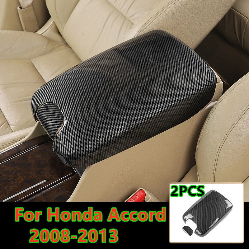 Carbon Fiber Center Console Armrest Box Panel Cover for Honda Accord (2008–2013)
