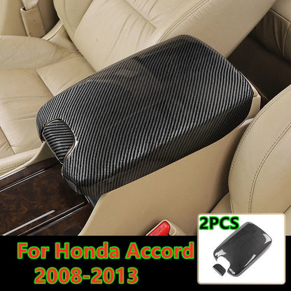 Carbon Fiber Center Console Armrest Box Panel Cover for Honda Accord (2008–2013)