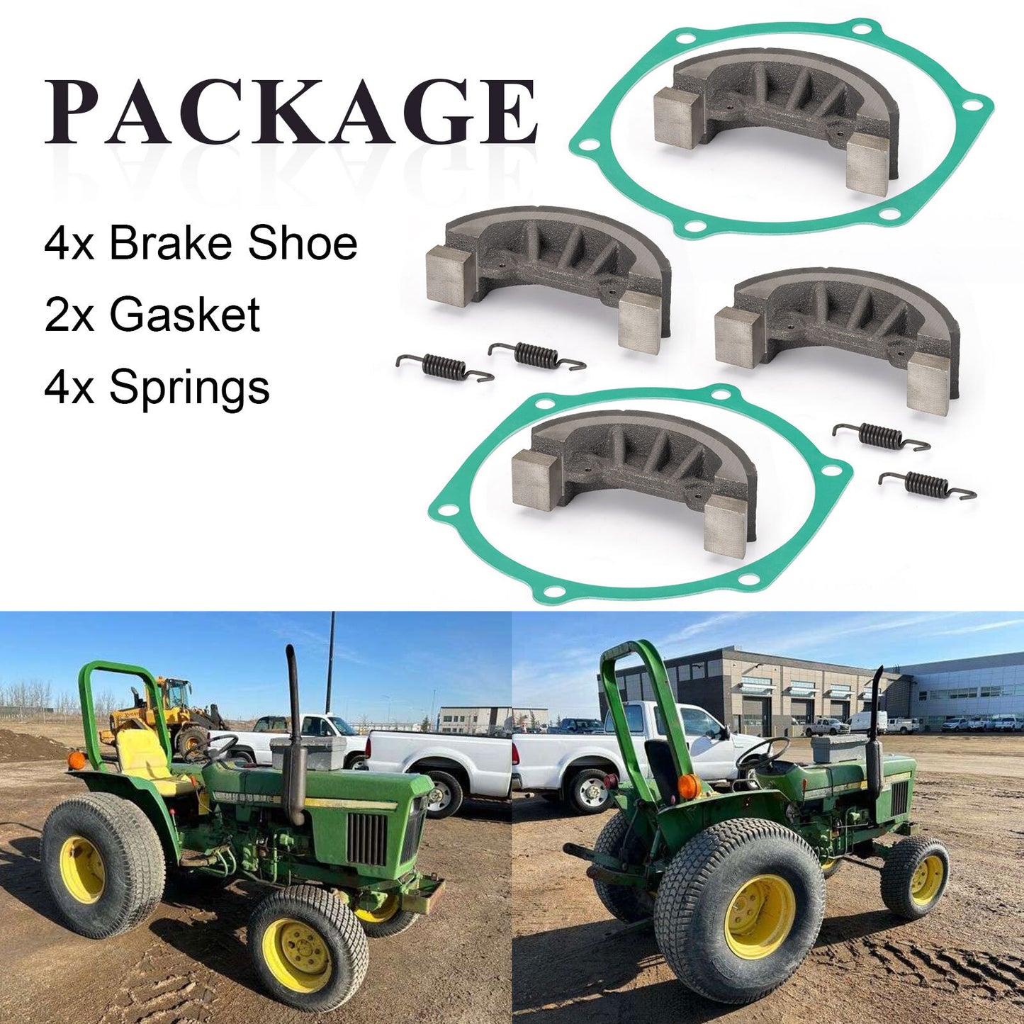 Set of 4 Brake Shoes for John Deere 750 770 790 3005