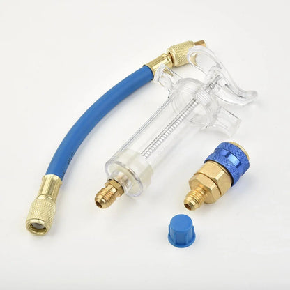 R134A 1 OZ 1/4 Hand Turn Filler Oil & Dye Injector Adapter