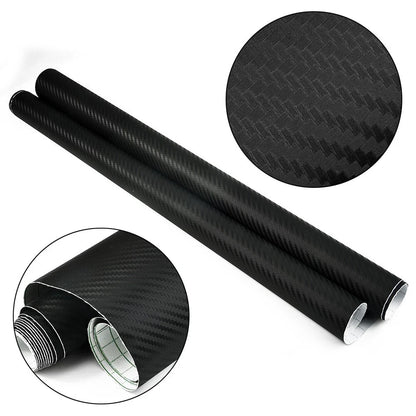 50x200cm Car 3D Matt Black Carbon Fiber Vinyl Wrap Roll Sticker Decal