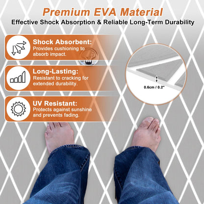 Self-Adhesive Boat Flooring Strip 96" Lx16" W Light Gray with White Line