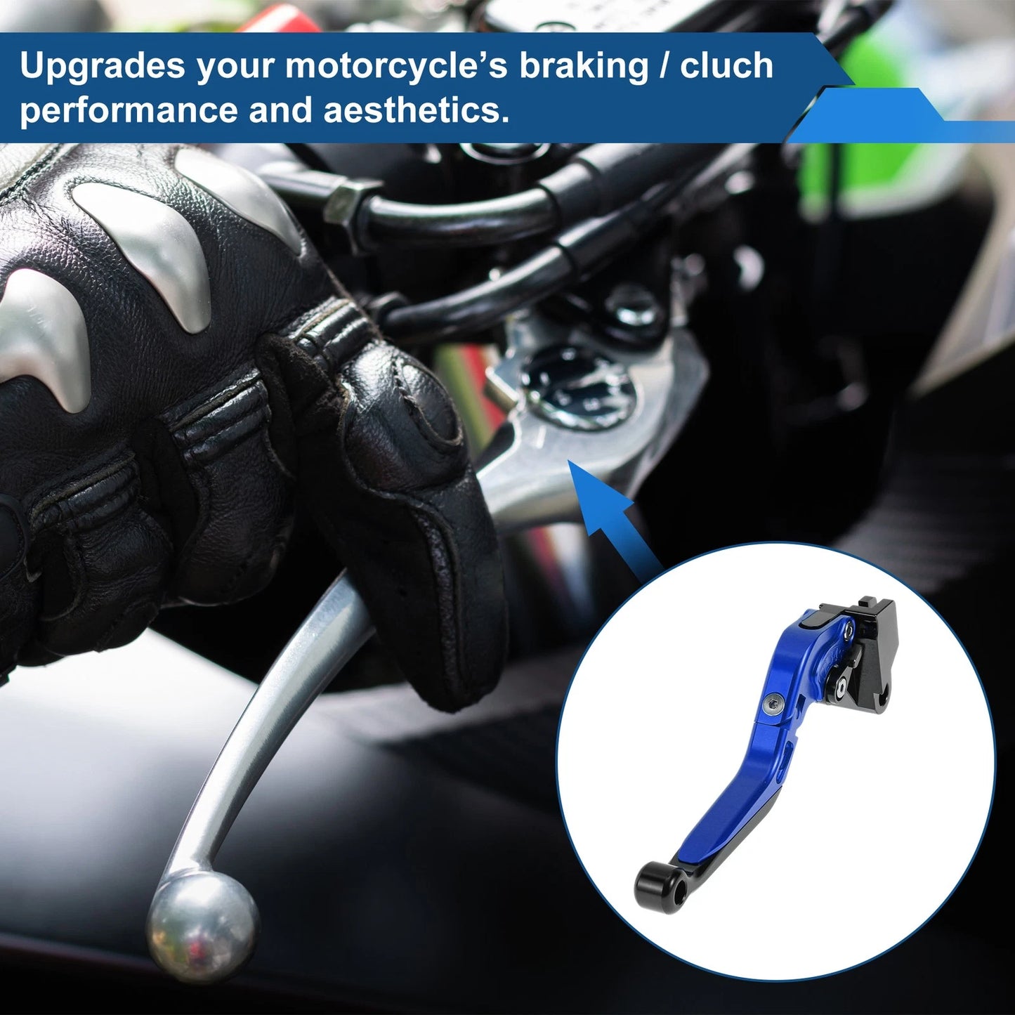 Short Long Brake Clutch Lever for Kawasaki Ninja 650R (2009–2016) - Blue Black