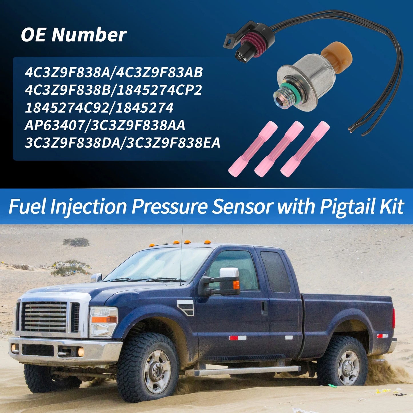 Fuel Injection Pressure Sensor Pigtail for Ford F250 F350 (2003–2007)