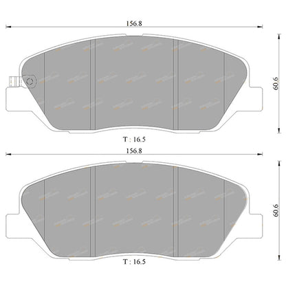 Set of Front Disc Brake Pads for Hyundai Santa Fe (2006–2017)