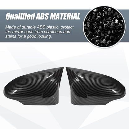 Pair Rearview Mirror Cover Overlay Black Carbon Fiber for Toyota Corolla (2014–2018)