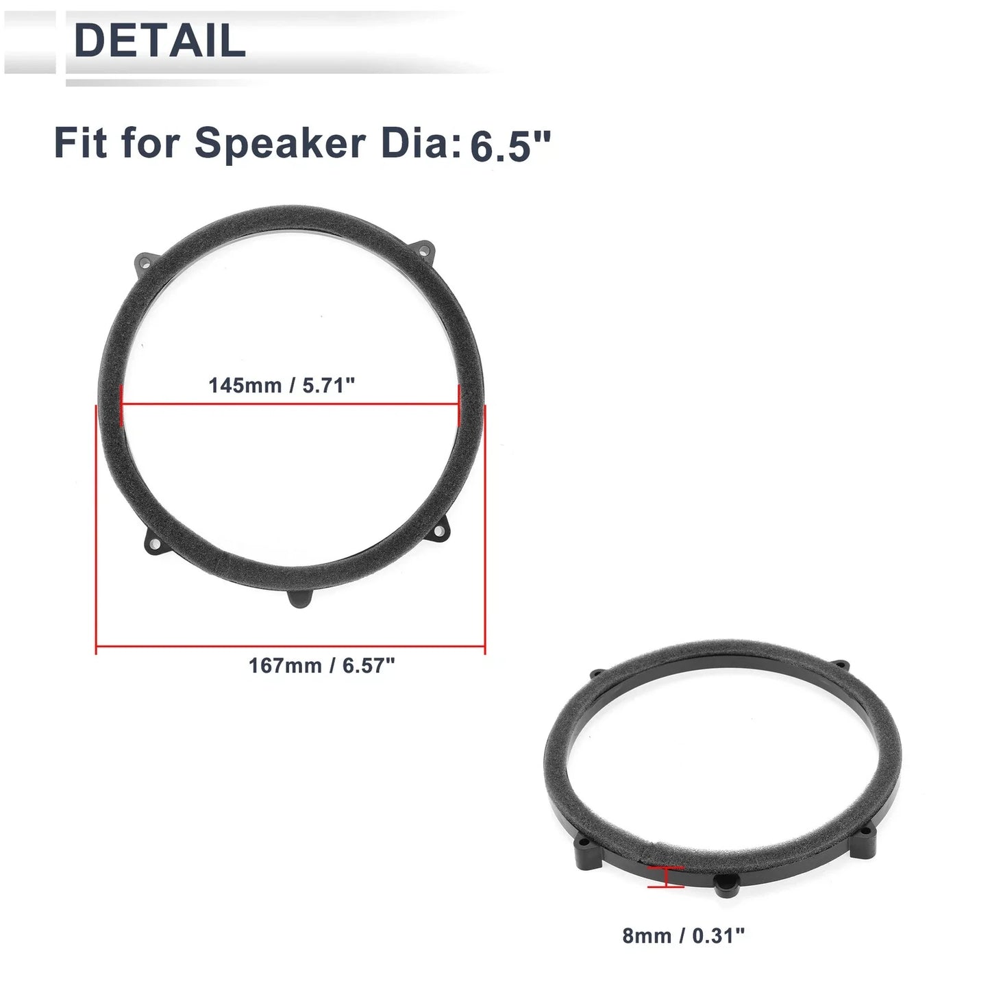 Speaker Spacer Ring Adaptor for Mercedes-Benz 6.5" Speakers