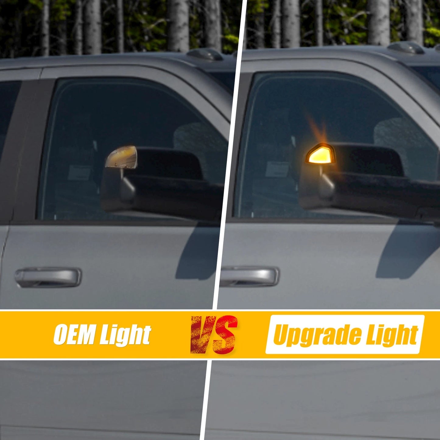 2X LED Mirror Turn Signal Light for Dodge (68302828AA, 68302829AA)