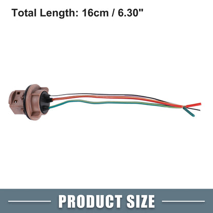 Set of 6 7443 T20 Bulb Socket Harness for Turn Signal Brake Lights