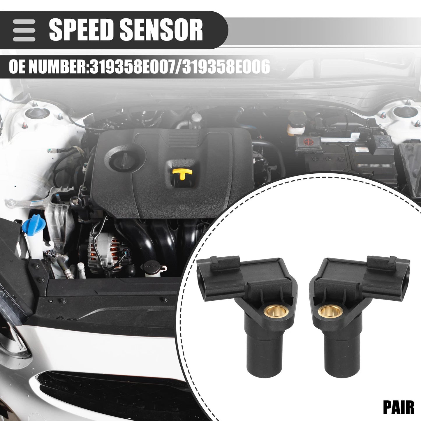 2 Pcs Transmission Vehicle Speed Sensor for Nissan Versa (2011–2020) No. 319358E006