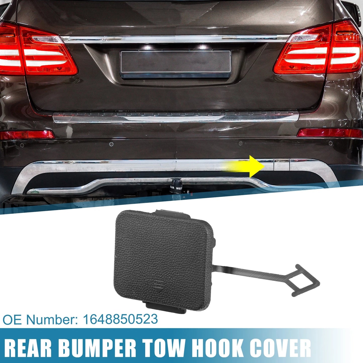 Rear Bumper Tow Hook Cover for Mercedes-Benz (2006–2011) 1648850523 Black