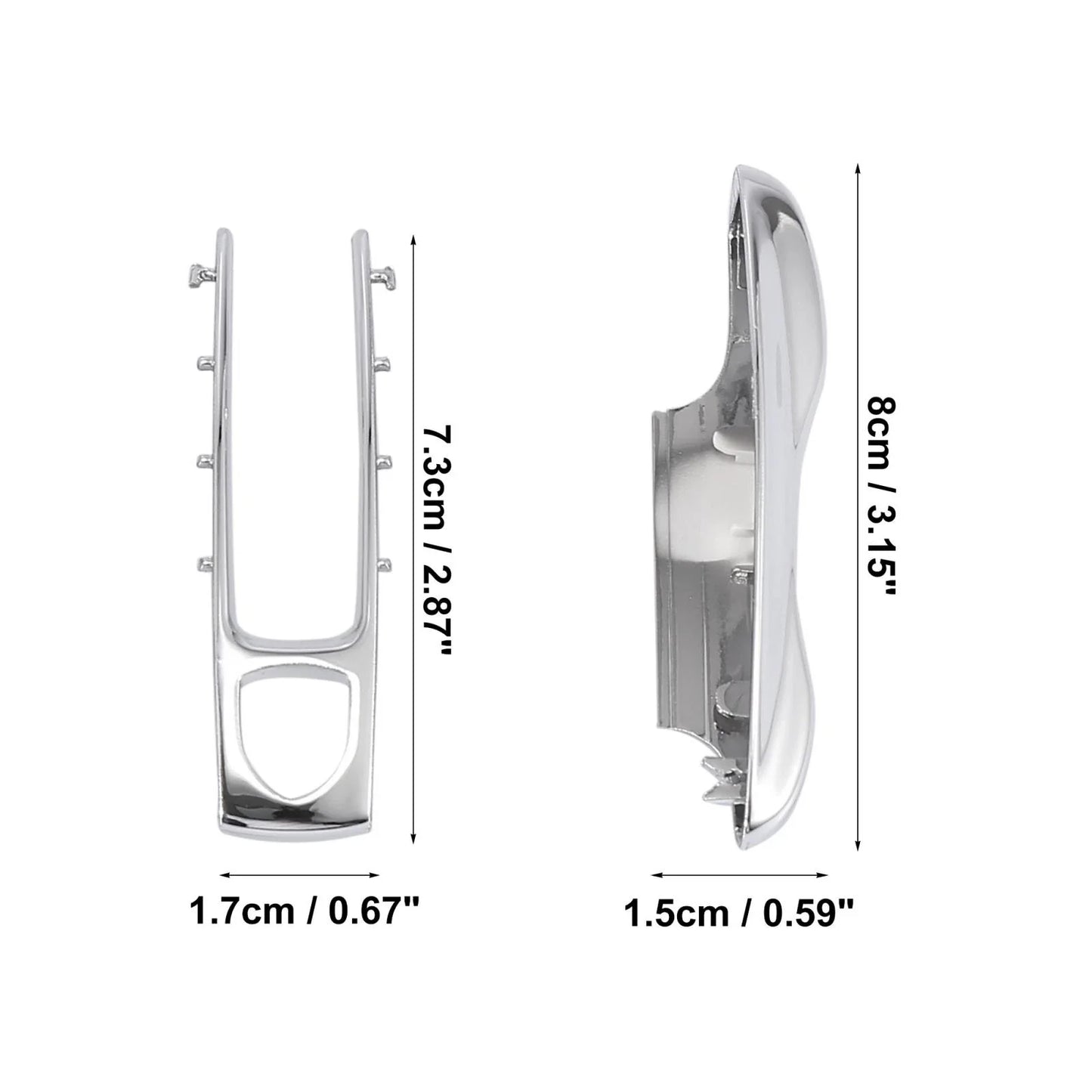 Silver Tone Key Cover Fob Shell for Porsche Panamera Cayenne (2010-2023)