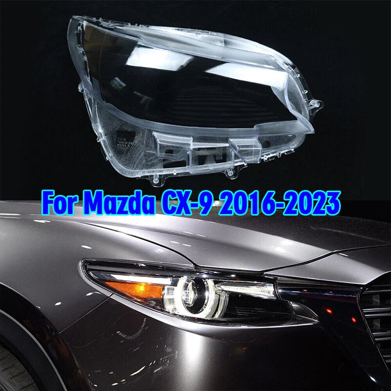 Right Side Front Headlight Headlamp Lens Shell Cover for Mazda CX-9 (2016-2023)