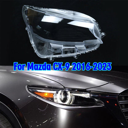 Right Side Front Headlight Headlamp Lens Shell Cover for Mazda CX-9 (2016-2023)