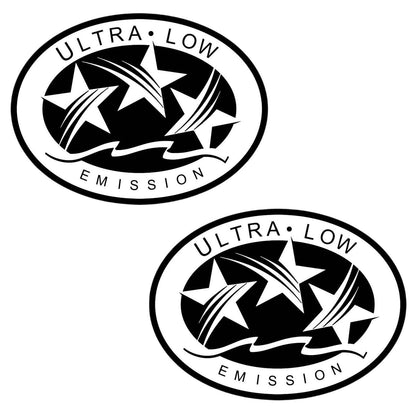 Set of 2 Ultra Low Emission Outboard Stickers for California DOT