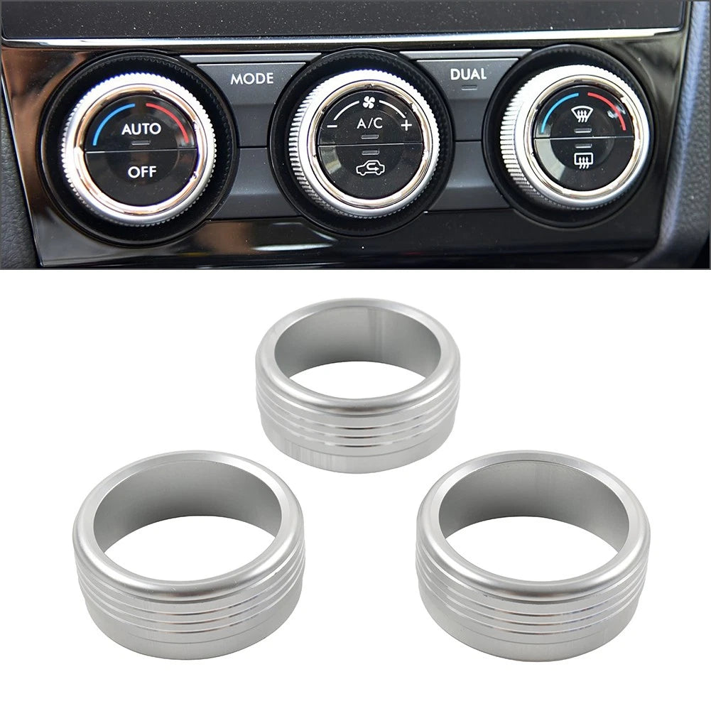 Set of 4 AC Climate Control Knob Ring Covers for Subaru Forester XV Crosstrek WRX STi