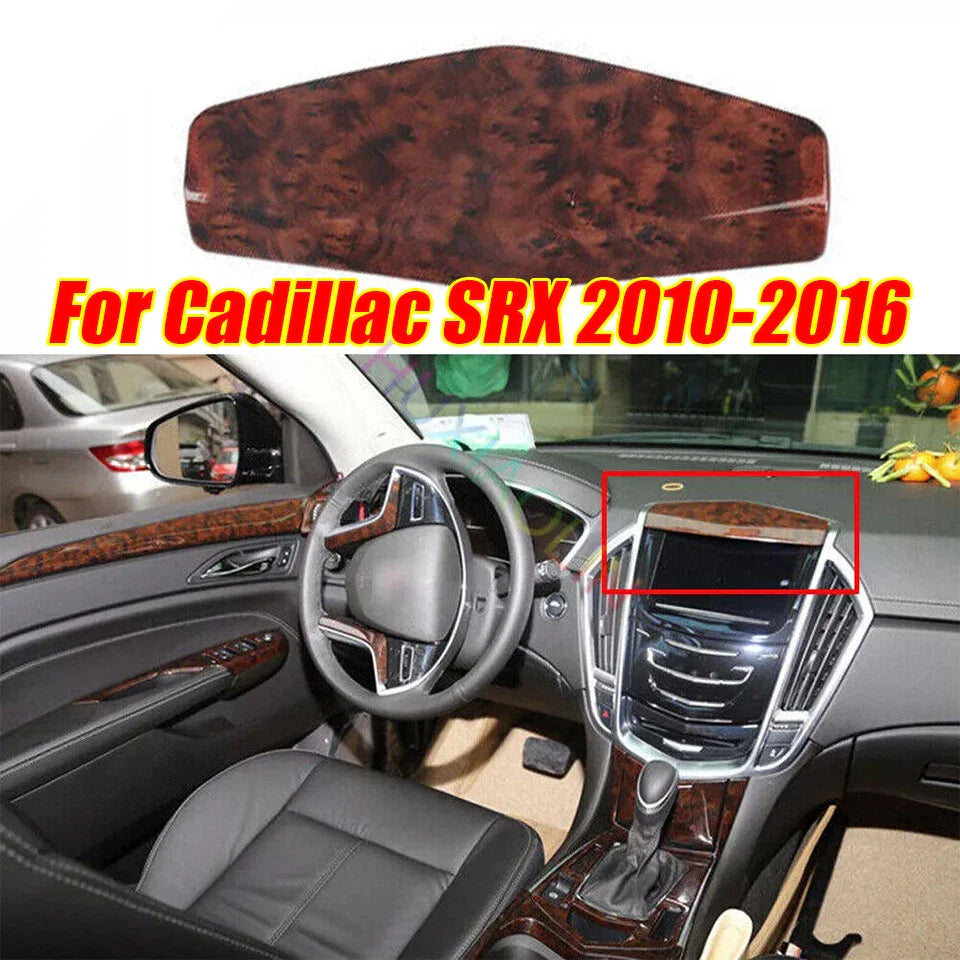 Wood Grain Console Nav Upper Panel Cover Trim 1x for Cadillac SRX (2010–2016)