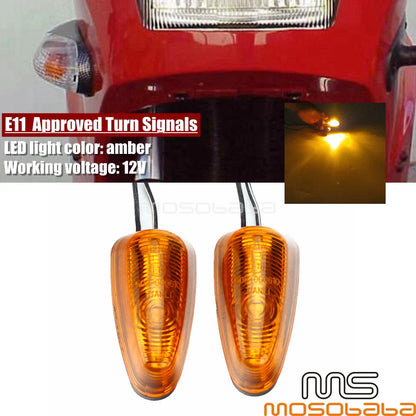 12V Mini LED Turn Signal Light for Motorcycle - Amber Indicator Lamp