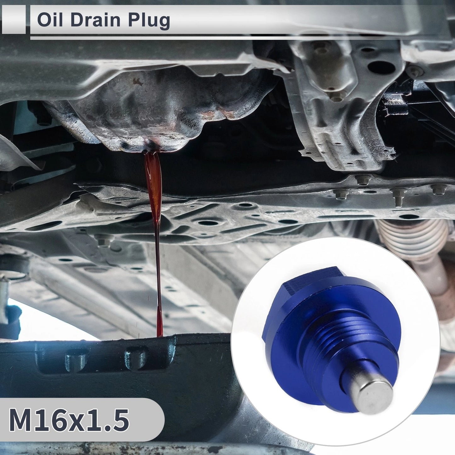 Set of 1 M16x1.5 Engine Oil Drain Plug with Gasket for Car Motorcycle Boat