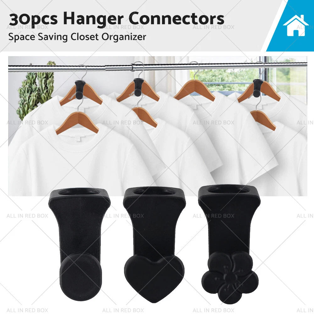 30PCS Closet Organizer Clothes Hanger Connector Hook Space Saving