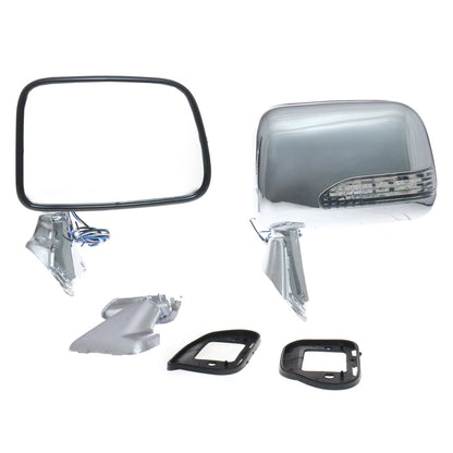 Set of 2 Chrome Door Mirrors with LED Flasher for Toyota Hilux (1988–1997)