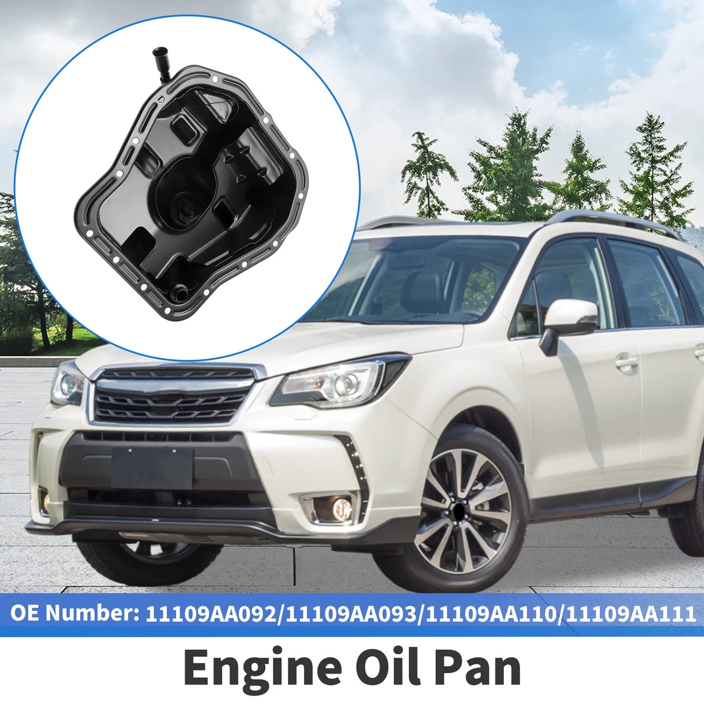 1 Pc Engine Oil Pan No.11109AA093 for Subaru Forester (1999–2005) Iron Black