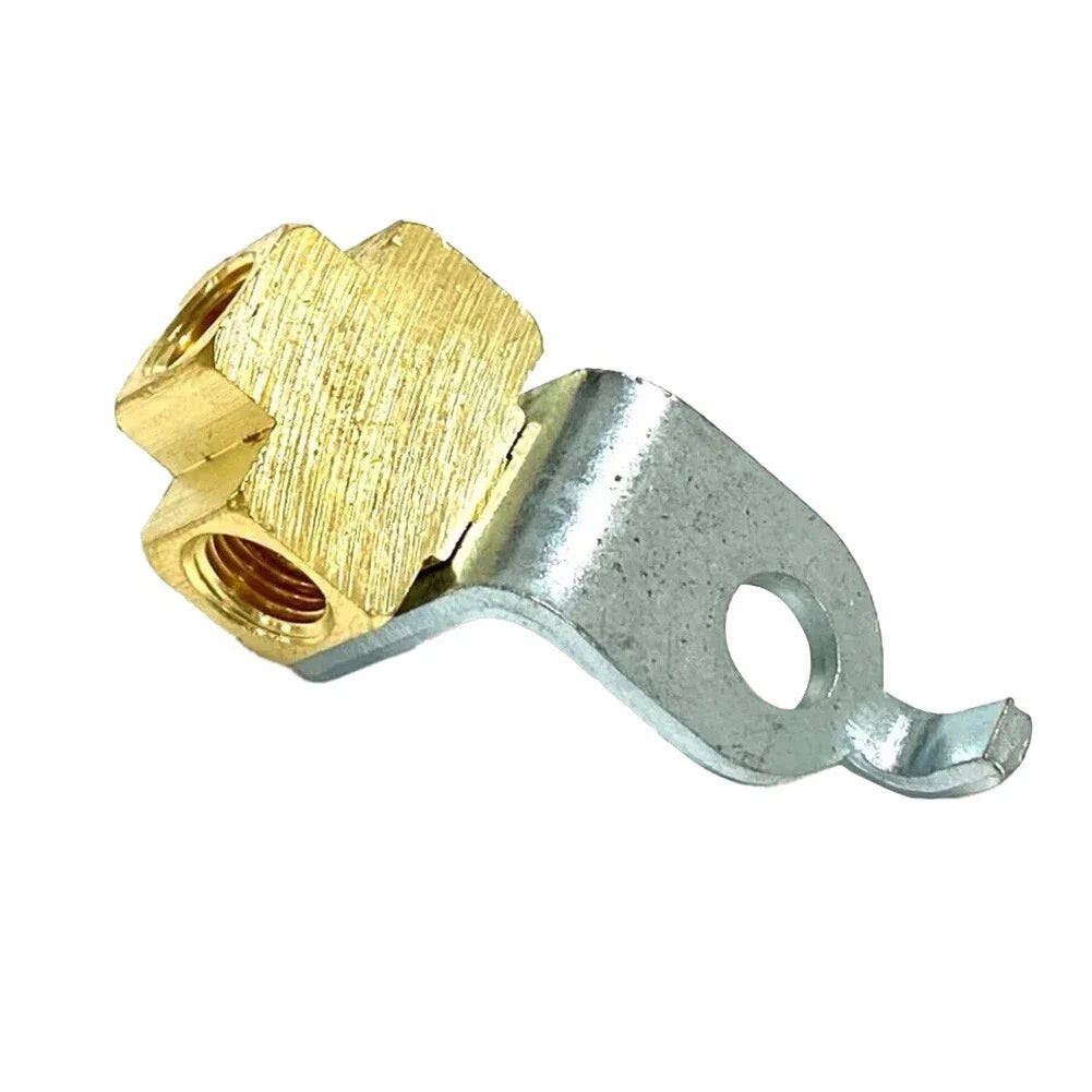 Brake Line Tee for 3/16in Tube with Mounting Bracket, Inverted Flare 3/8-24